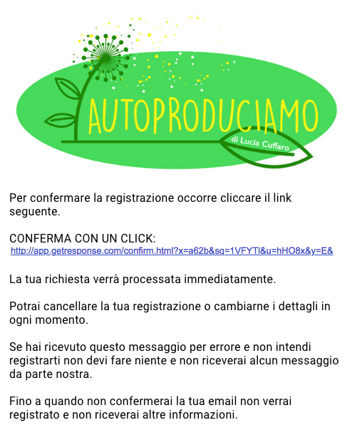 Conferma Iscrizione Newsletter di Lucia Cuffaro