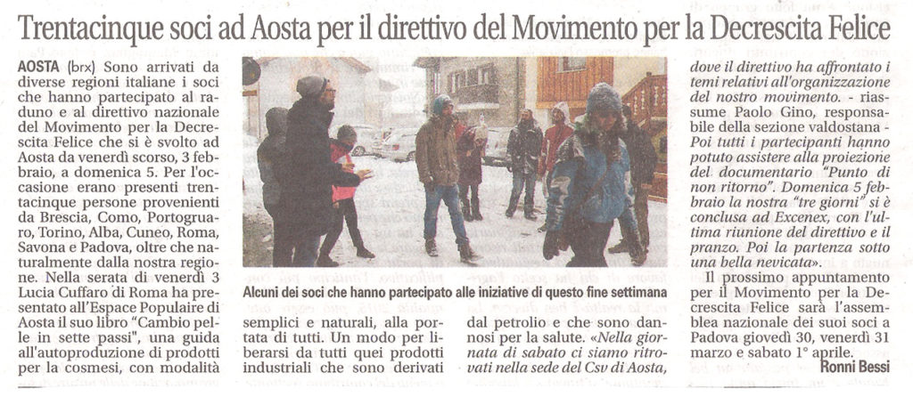 Movimento Decrescita Felice: 35 soci per direttivo nazionale