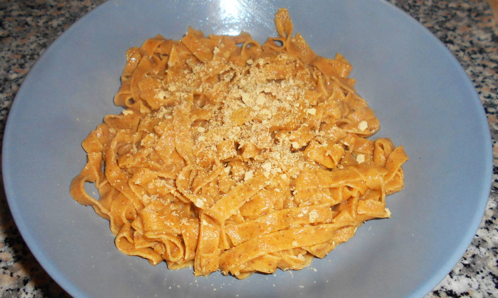 Taglietelle vegan con la zucca