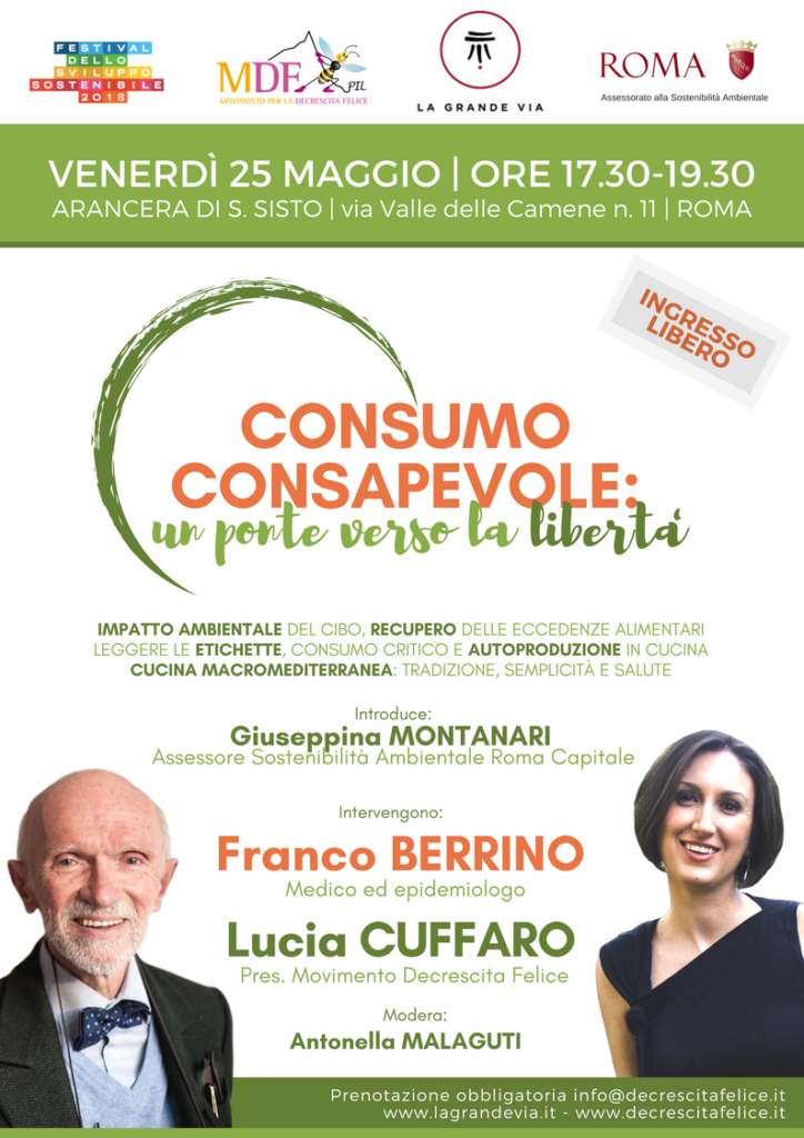 Convegno Consumo Consapevole con Franco Berrino e Lucia Cuffaro