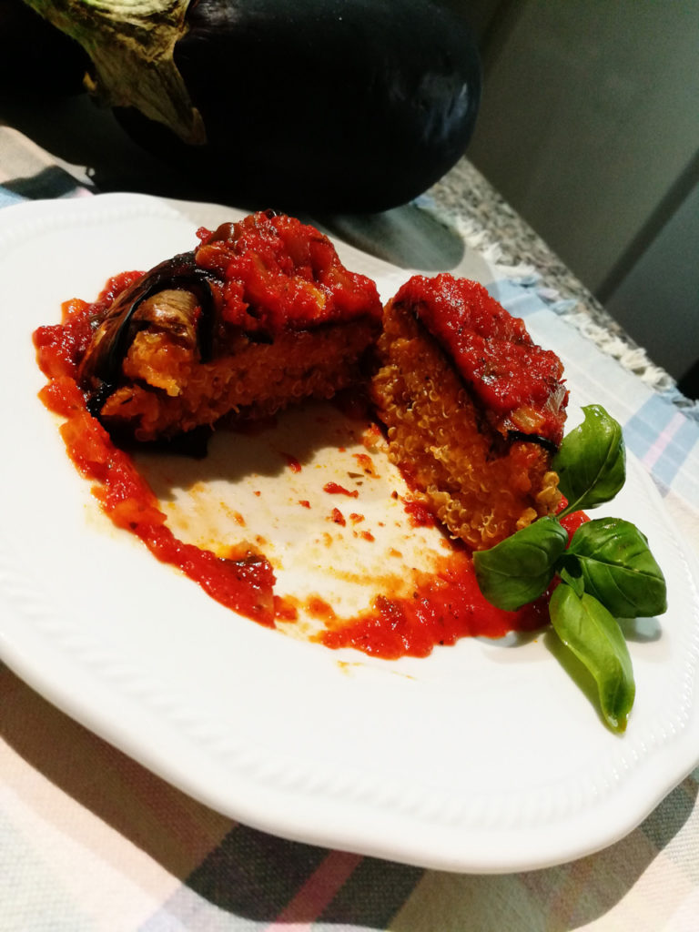 Tortino quinoa e melanzane