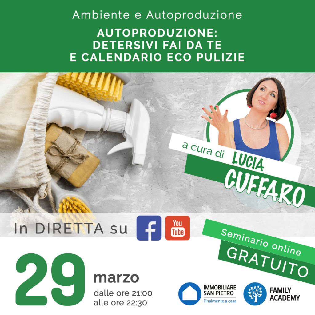 Seminario on line - Autoproduzione: Detersivi fai da te e Calendario Eco Pulizie